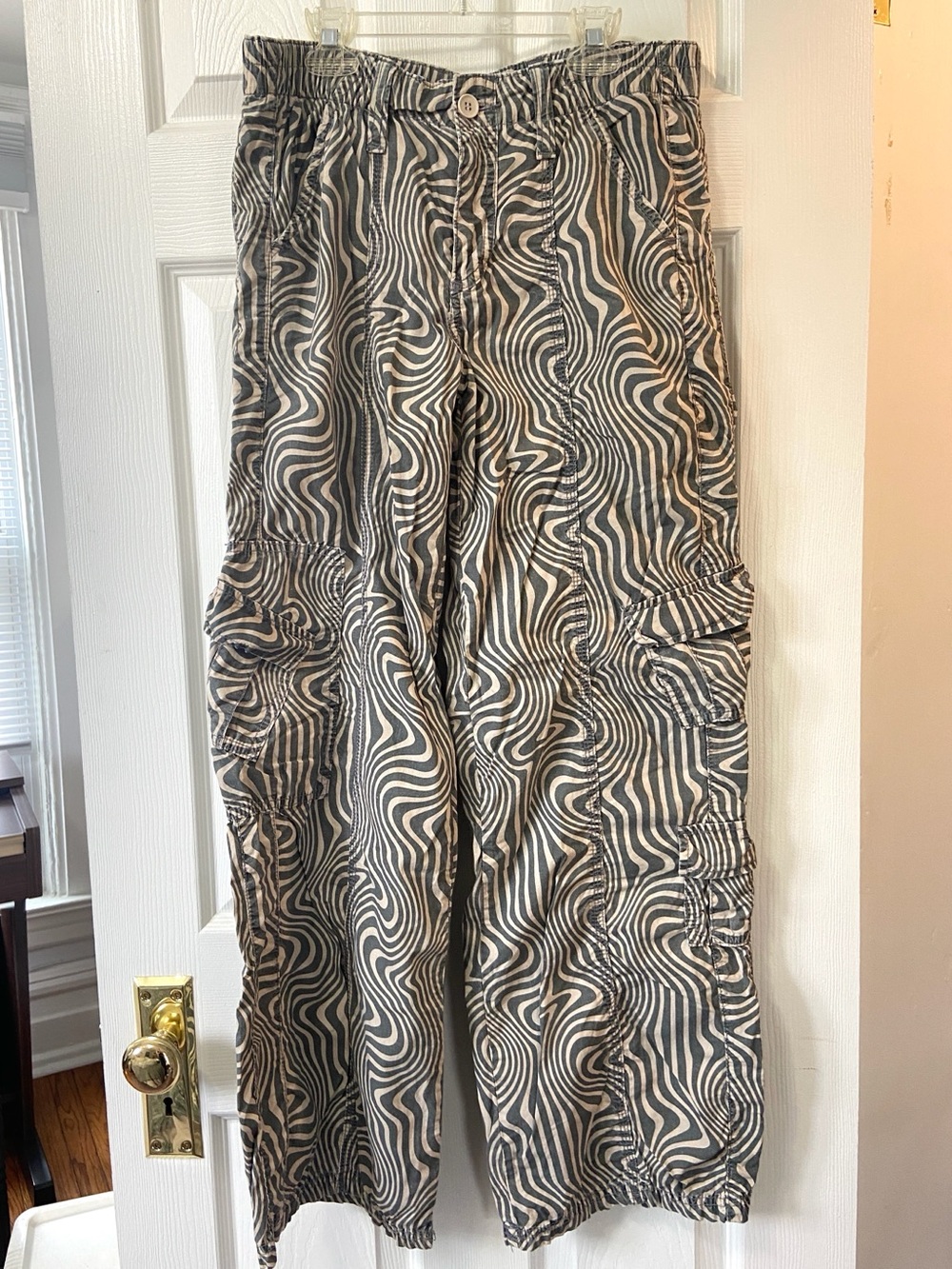 Urban Outfitters BDG Grey & White Swirl Y2K Cargo Pants